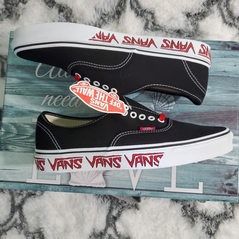 Vans women authentic sketch sidewall black w…